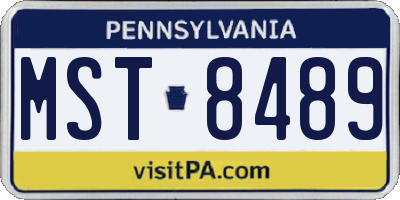 PA license plate MST8489