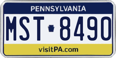 PA license plate MST8490
