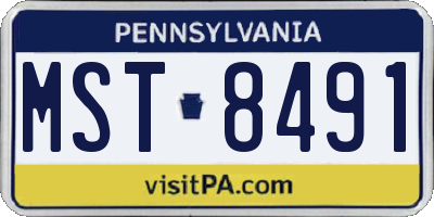PA license plate MST8491