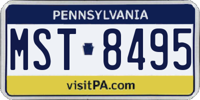 PA license plate MST8495