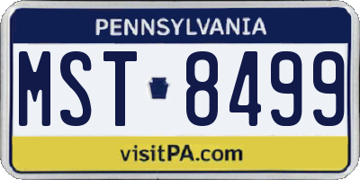 PA license plate MST8499