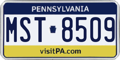 PA license plate MST8509