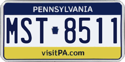 PA license plate MST8511