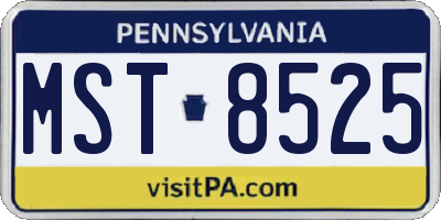 PA license plate MST8525