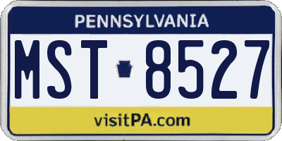 PA license plate MST8527