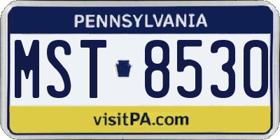 PA license plate MST8530