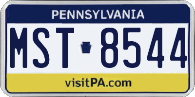 PA license plate MST8544