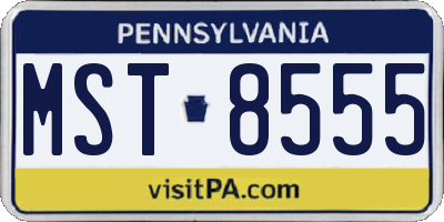 PA license plate MST8555