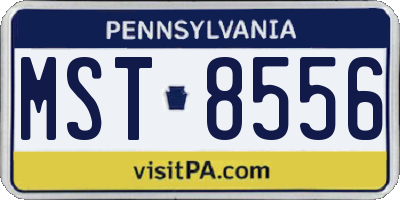 PA license plate MST8556