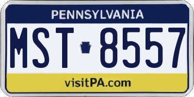 PA license plate MST8557