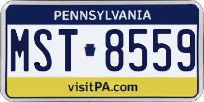 PA license plate MST8559