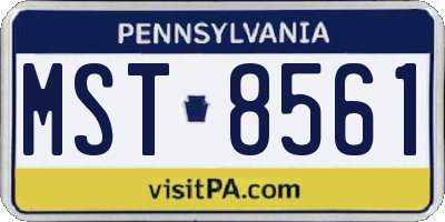 PA license plate MST8561