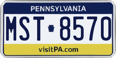 PA license plate MST8570