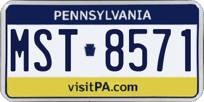 PA license plate MST8571