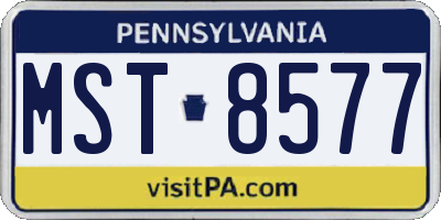 PA license plate MST8577