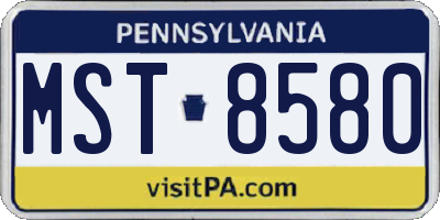 PA license plate MST8580