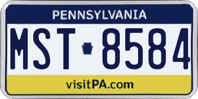 PA license plate MST8584