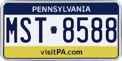PA license plate MST8588