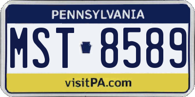 PA license plate MST8589