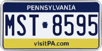 PA license plate MST8595