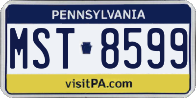 PA license plate MST8599