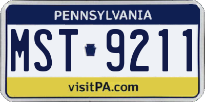 PA license plate MST9211
