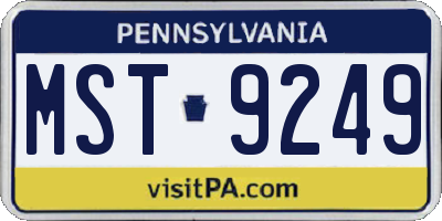 PA license plate MST9249