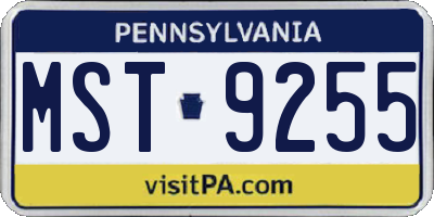 PA license plate MST9255