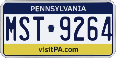 PA license plate MST9264