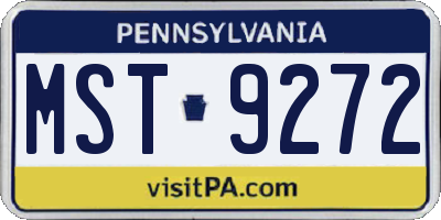 PA license plate MST9272