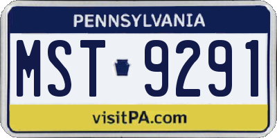 PA license plate MST9291