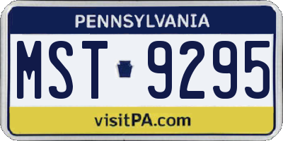 PA license plate MST9295