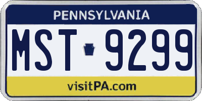 PA license plate MST9299