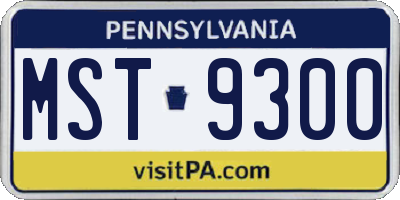 PA license plate MST9300