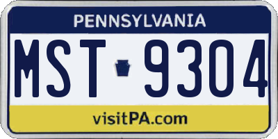 PA license plate MST9304