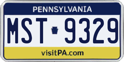 PA license plate MST9329