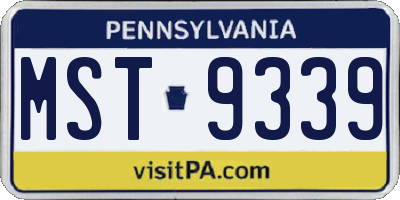 PA license plate MST9339