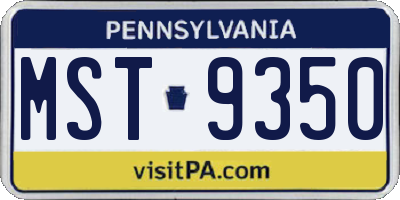 PA license plate MST9350