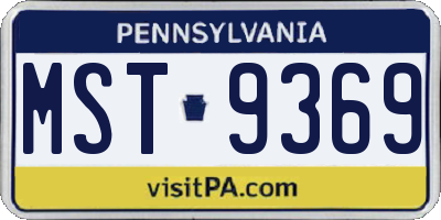 PA license plate MST9369
