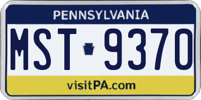 PA license plate MST9370