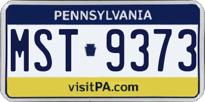 PA license plate MST9373