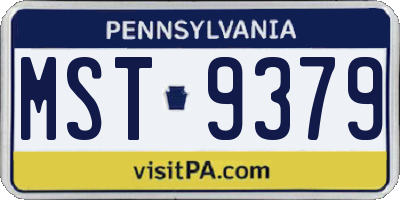 PA license plate MST9379
