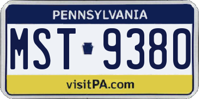 PA license plate MST9380