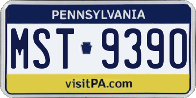 PA license plate MST9390