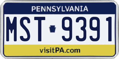 PA license plate MST9391