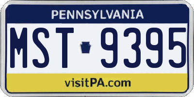 PA license plate MST9395
