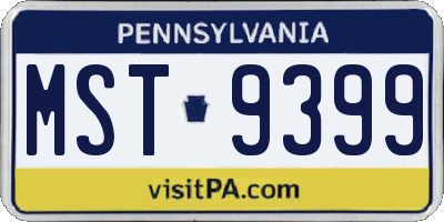 PA license plate MST9399