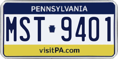 PA license plate MST9401