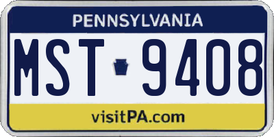 PA license plate MST9408