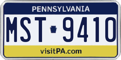 PA license plate MST9410